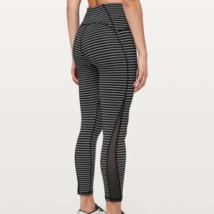 Lululemon Train Times Pant 25" Parallel Stripe Black White